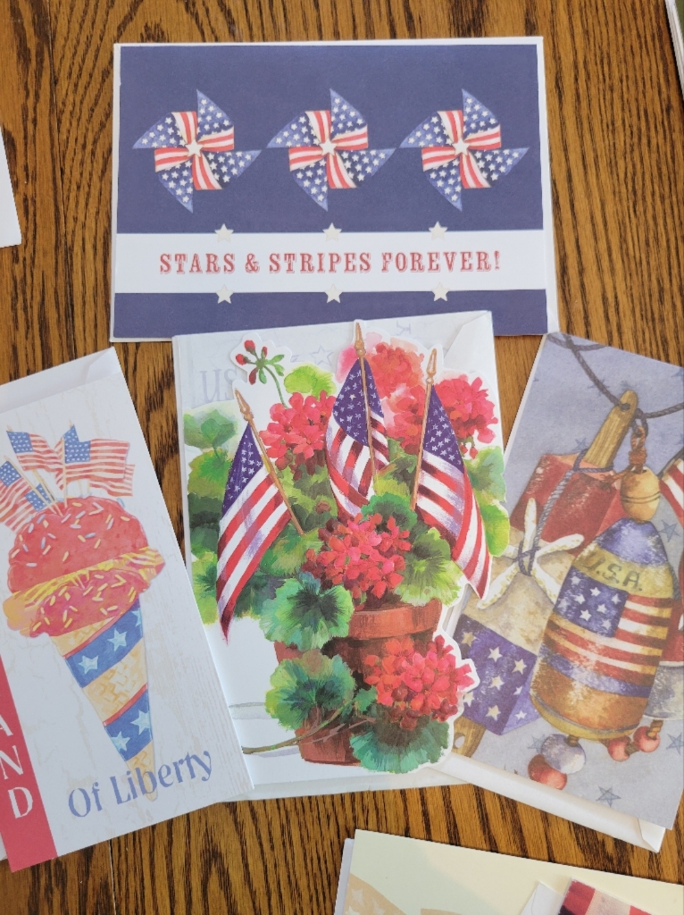 Patriotic American Flag USA Military Veteran Greeting Cards 20ct Red White Blue